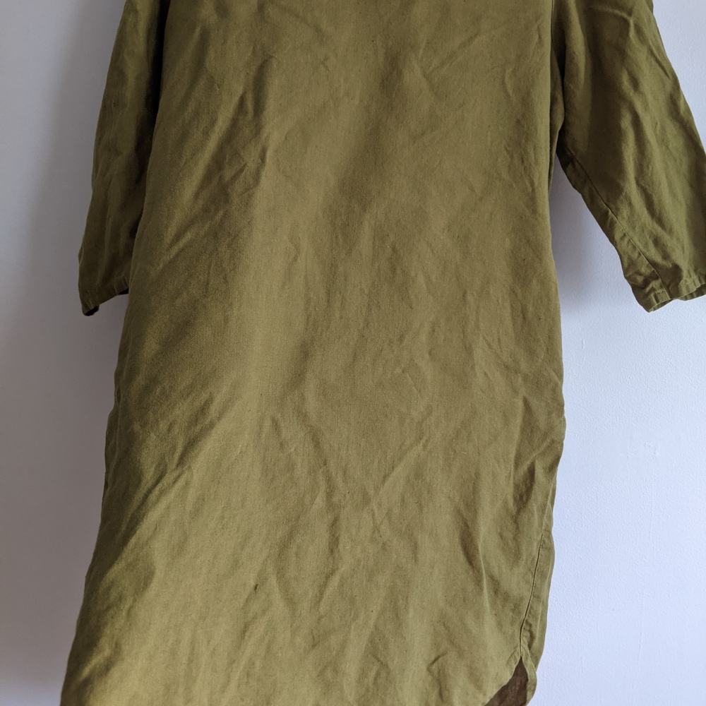 Olive Linen Tunic Dress by notPERFECTLINEN - Picture 6 of 9